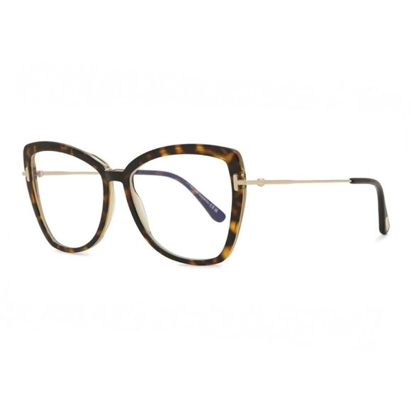 NEW TOM FORD FT5882-B/S 056 EYEGLASSES TF5882-B 056 HAVANA WOMEN CAT EYE EYEWEAR - Picture 1 of 3